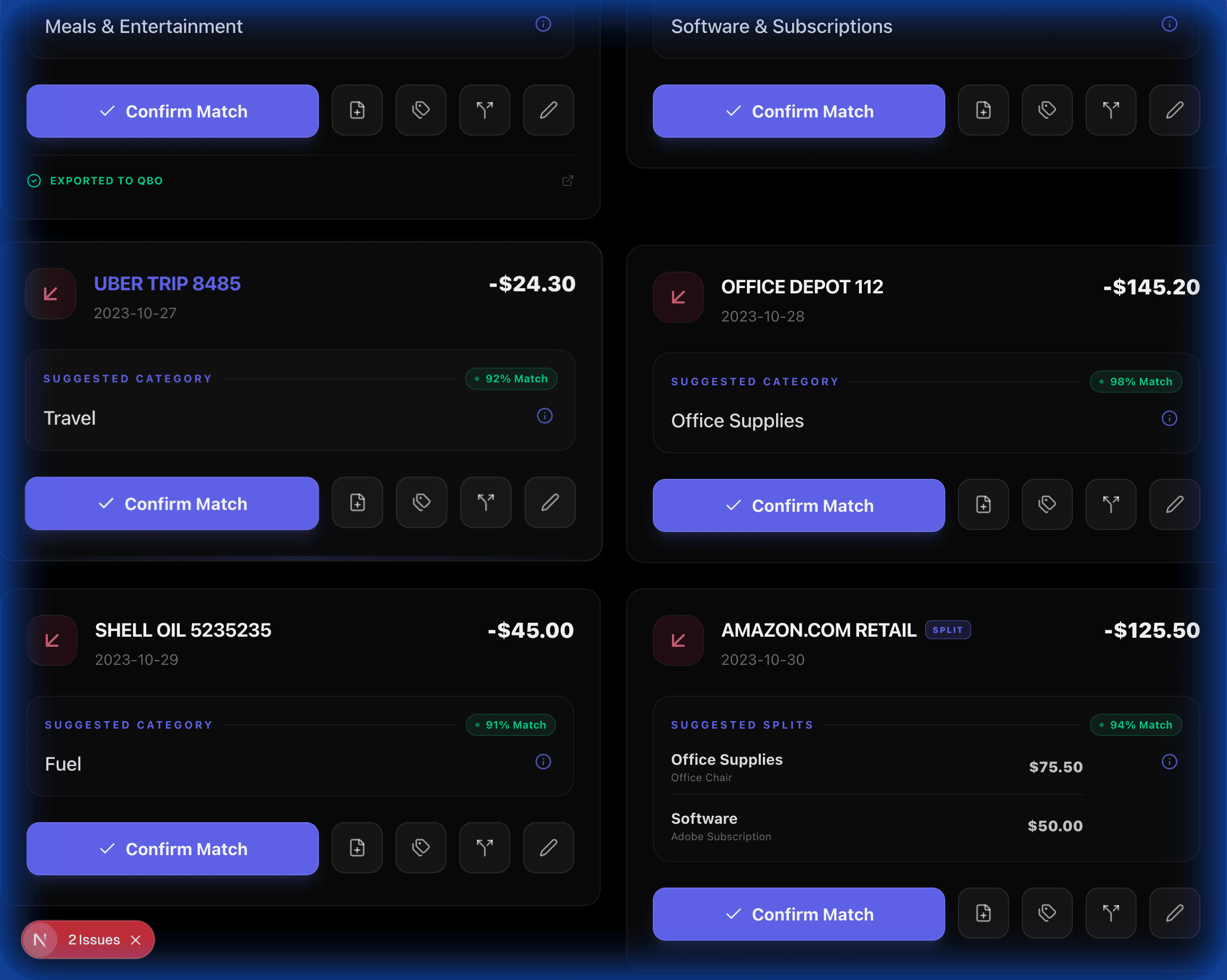 Step 16: Split a Transaction